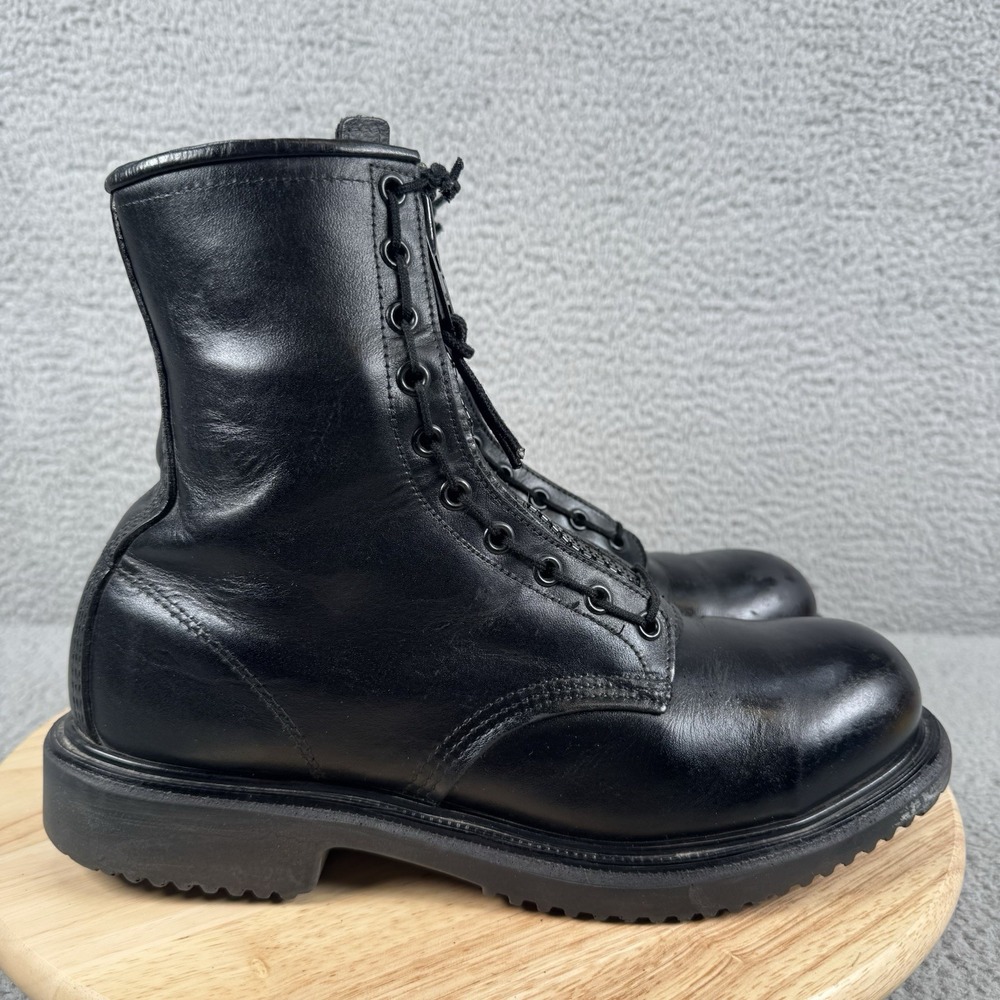 Vtg Red Wing 4473 8" Mens 9 D Black Firefighter Safety Toe Boots Logger Military